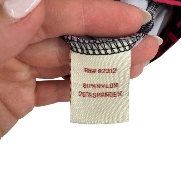 Aryeh Black & Red Geometric Chain Print 3/4 Flounce Sleeve Mini Shift Dress - Picture 11 of 12